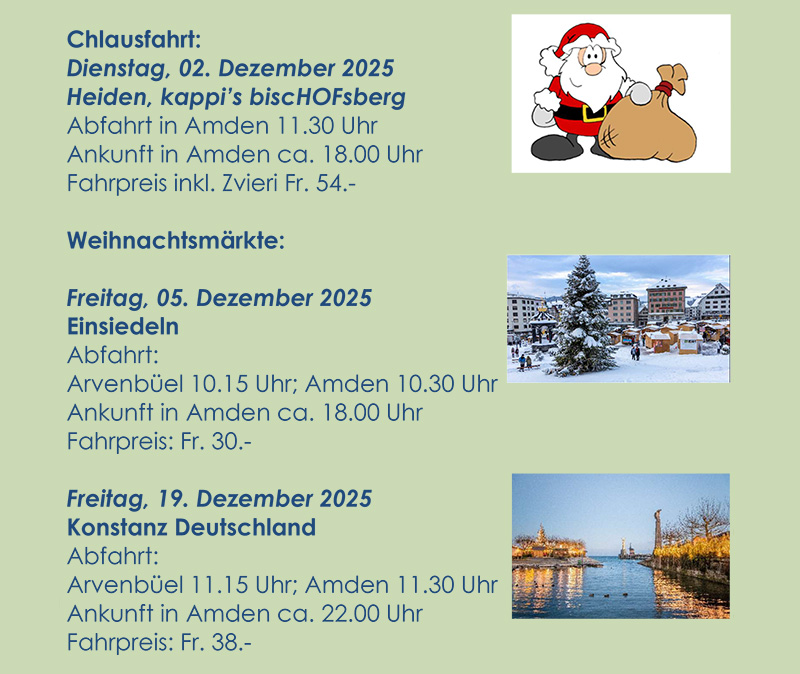 AWA Fahrten im Dezember 2025